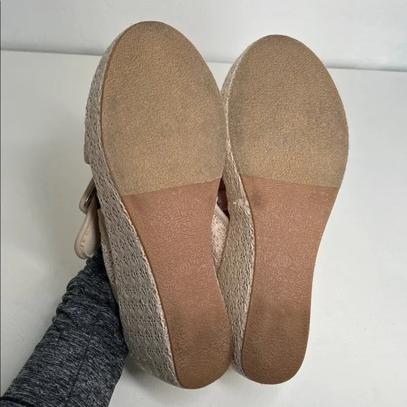 Seychelles Calli buckle crisscross woven cream platform sandals size 9.5 - Picture 13 of 13